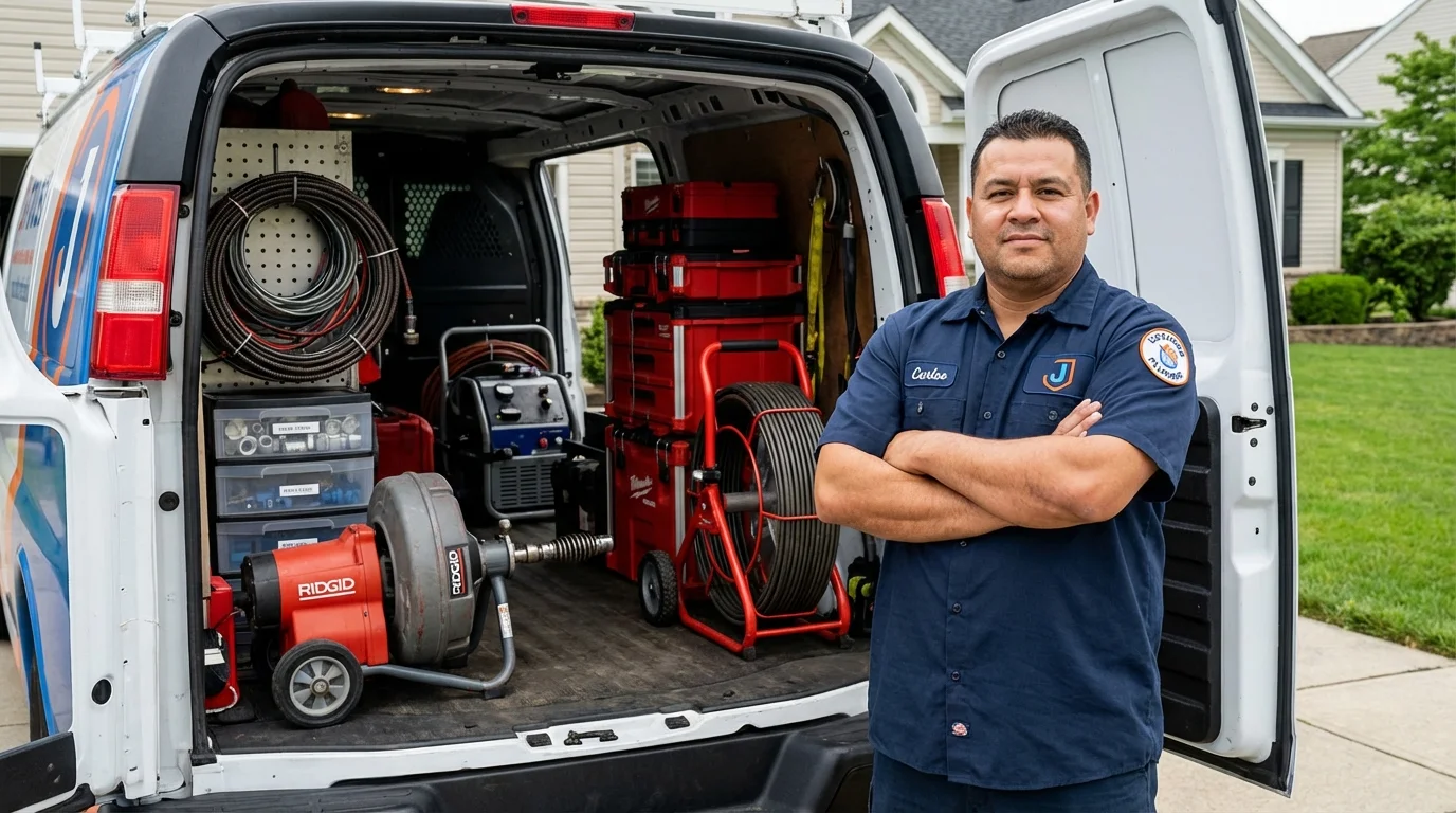 Professional drain cleaning equipment and Johns Plumbing LLC plumber in North Salt Lake