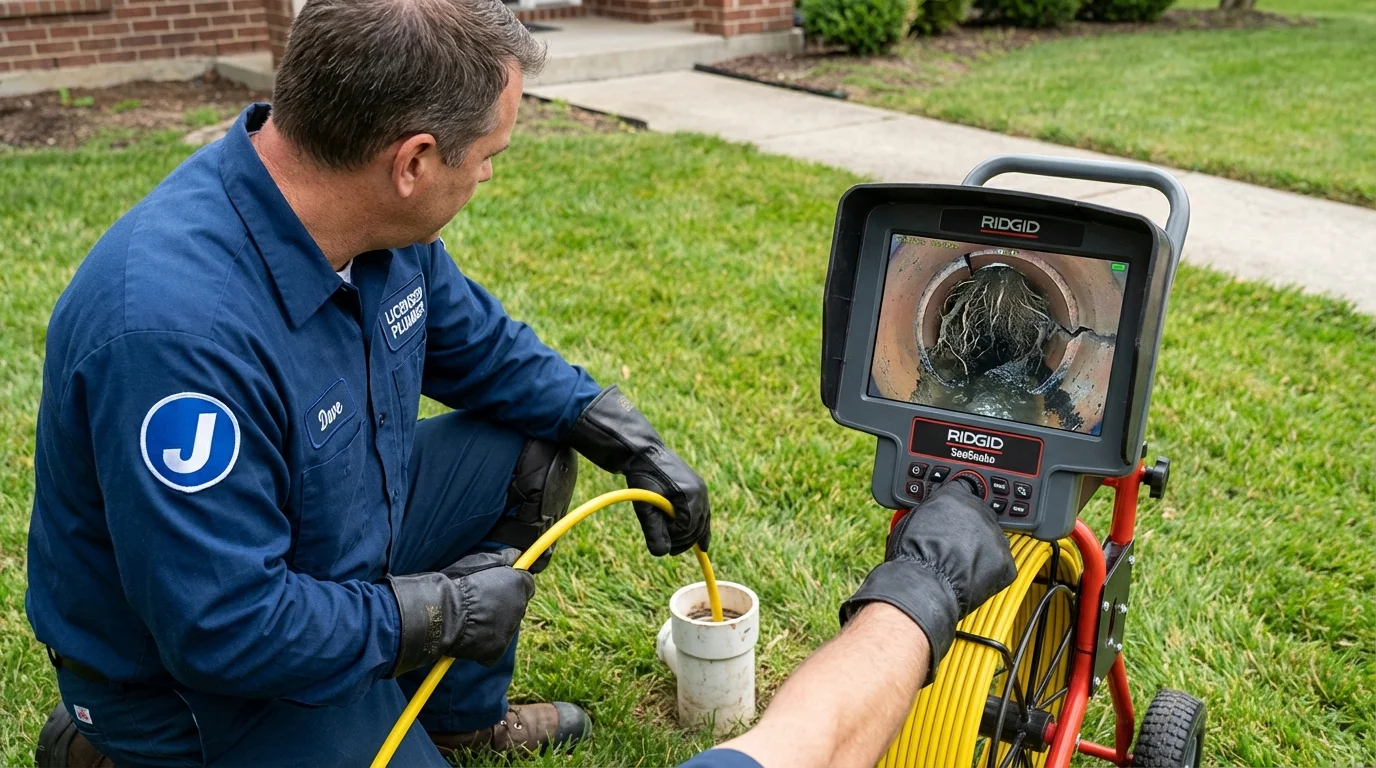 Sewer camera inspection being performed by Johns Plumbing LLC in North Salt Lake